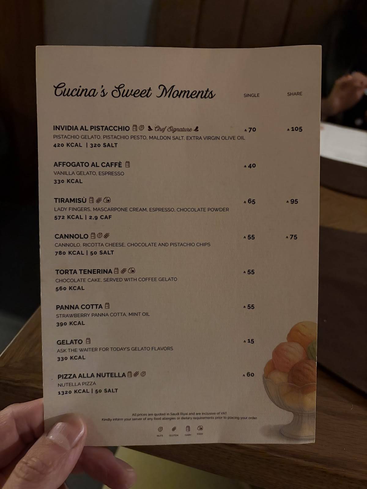 Cucina меню