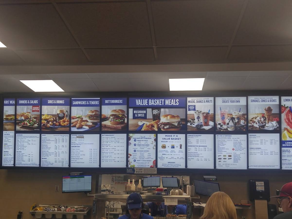 Culver’s меню