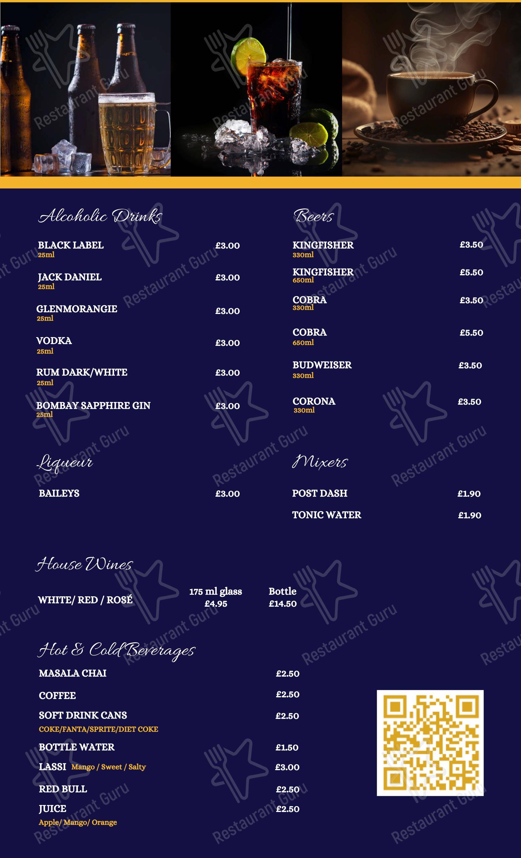 Curry Rasoi Reading Indian Restaurant в Рединге - Меню напитков