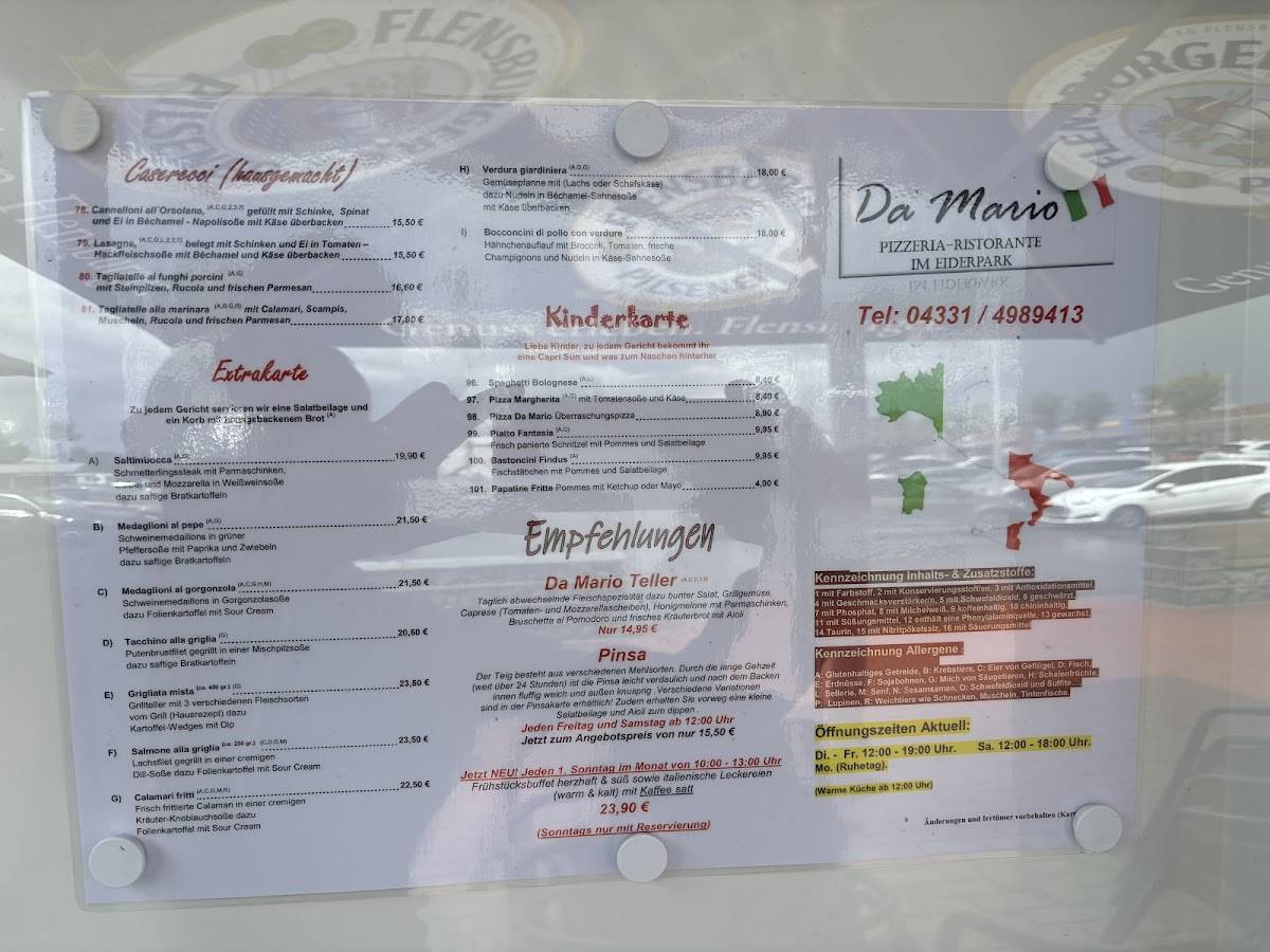 Da Mario Pizzeria - Ristorante меню