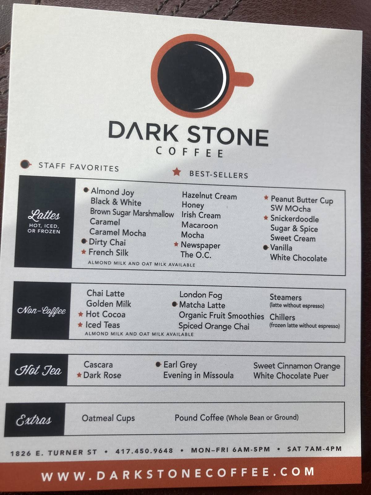 Dark Stone Coffee меню