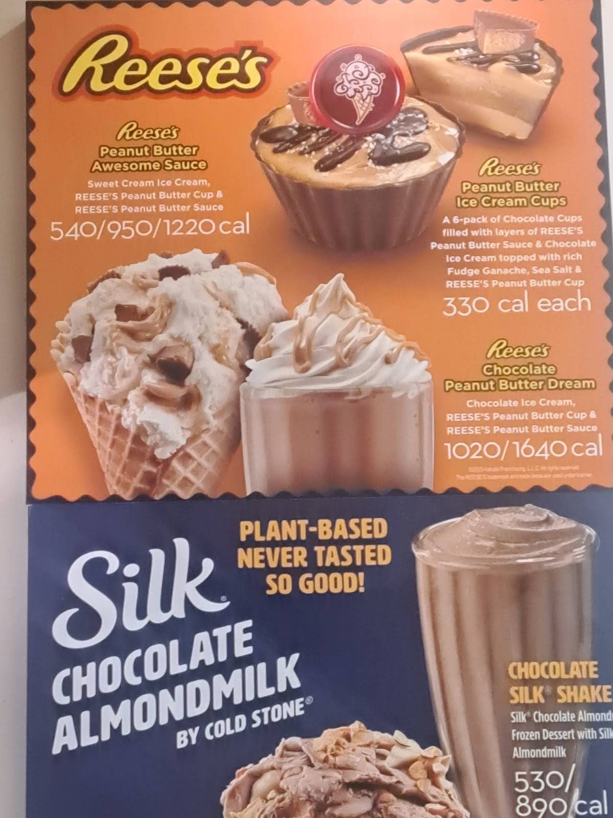Cold Stone Creamery меню