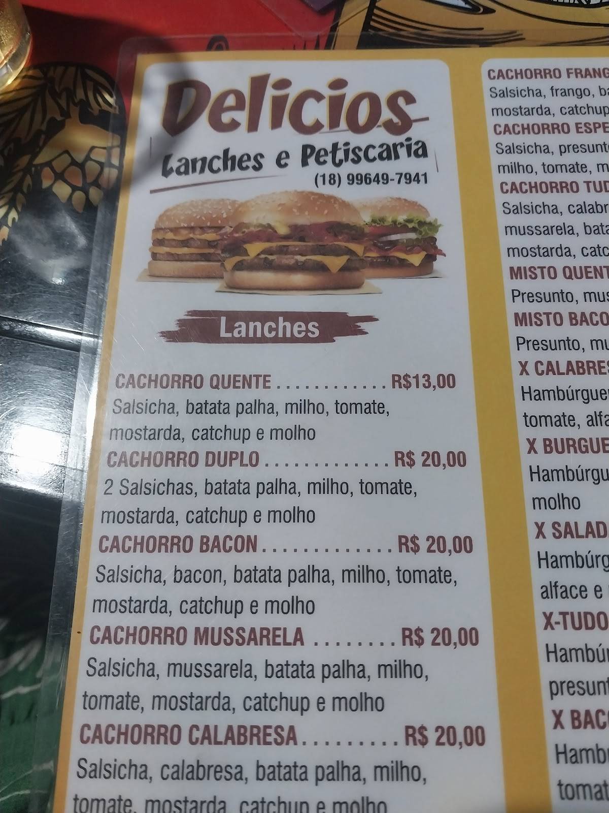 Delicious lanches меню