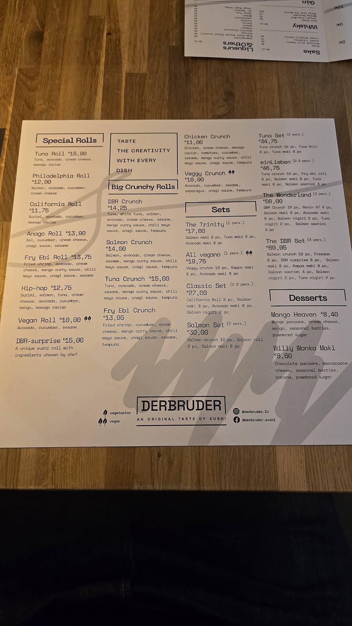 Derbruder меню