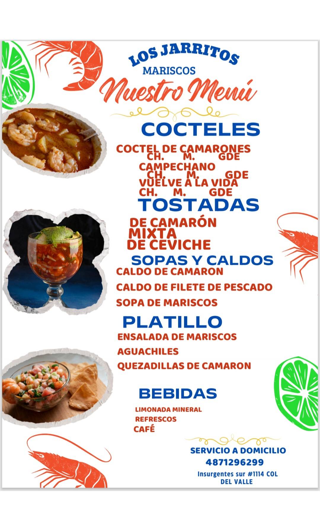 Desayunador Y Mariscos меню