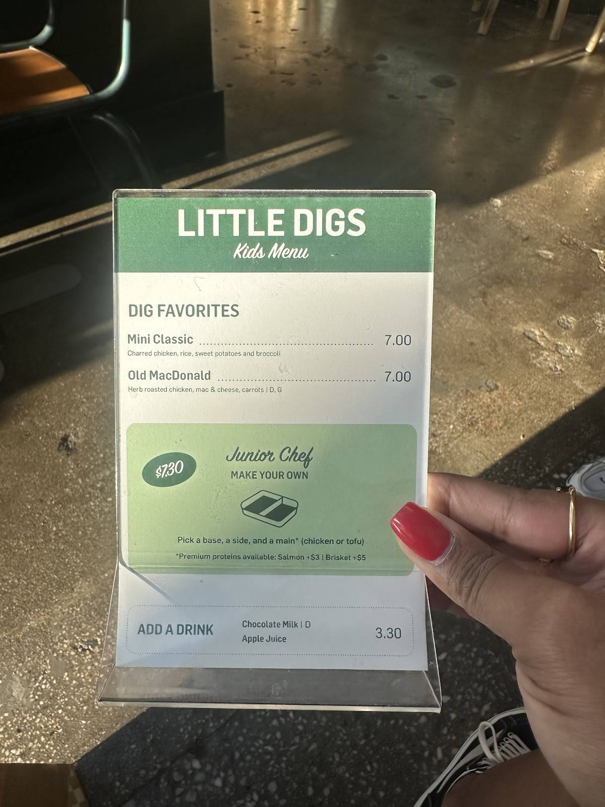 Dig Inn меню