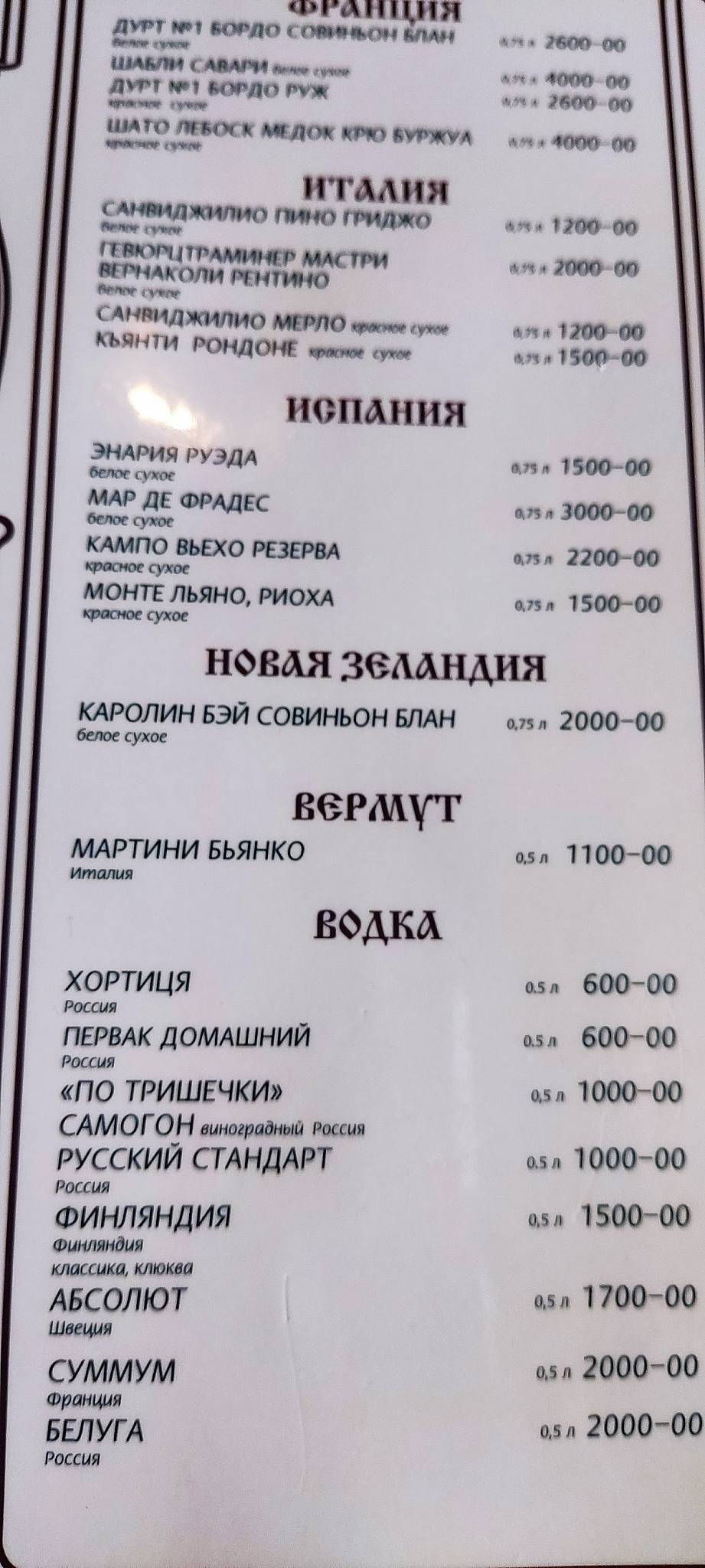 Диканька меню