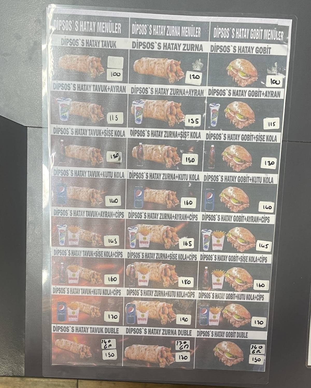 Dipsos Döner Burdur меню