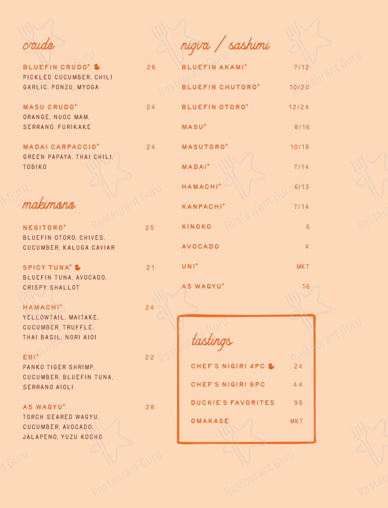 Меню ресторана Doko Sushi & Yakitori