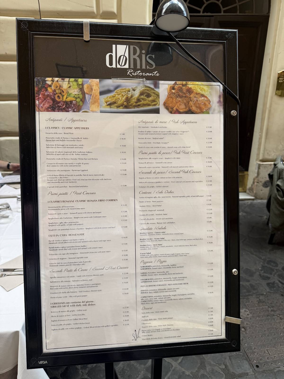 Doris Ristorante меню