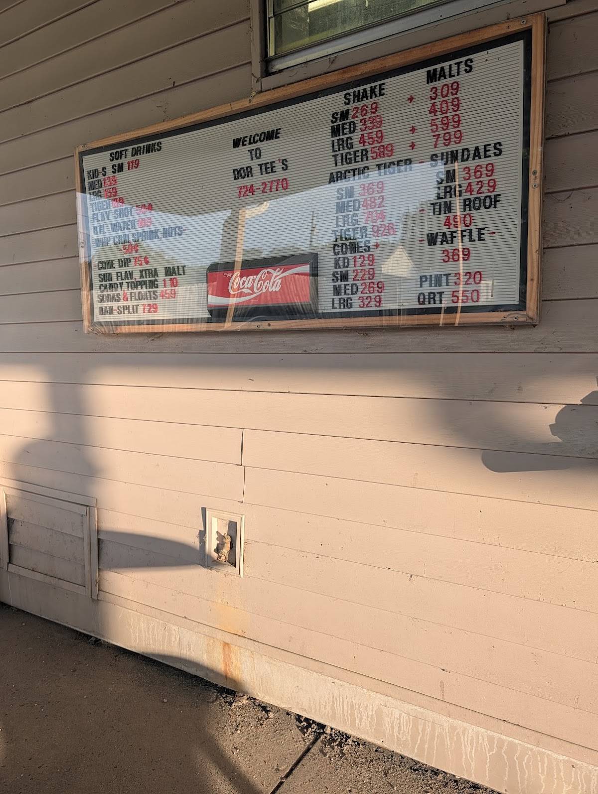 Dortee's Drive In меню