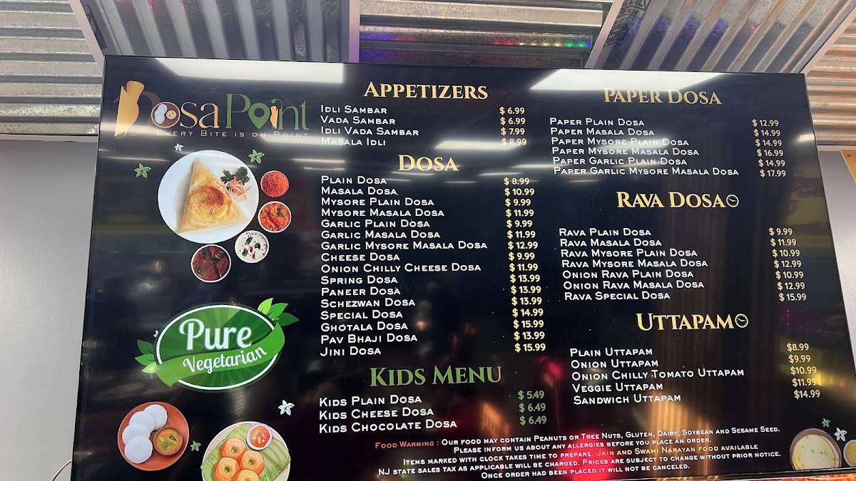 Dosa Point меню