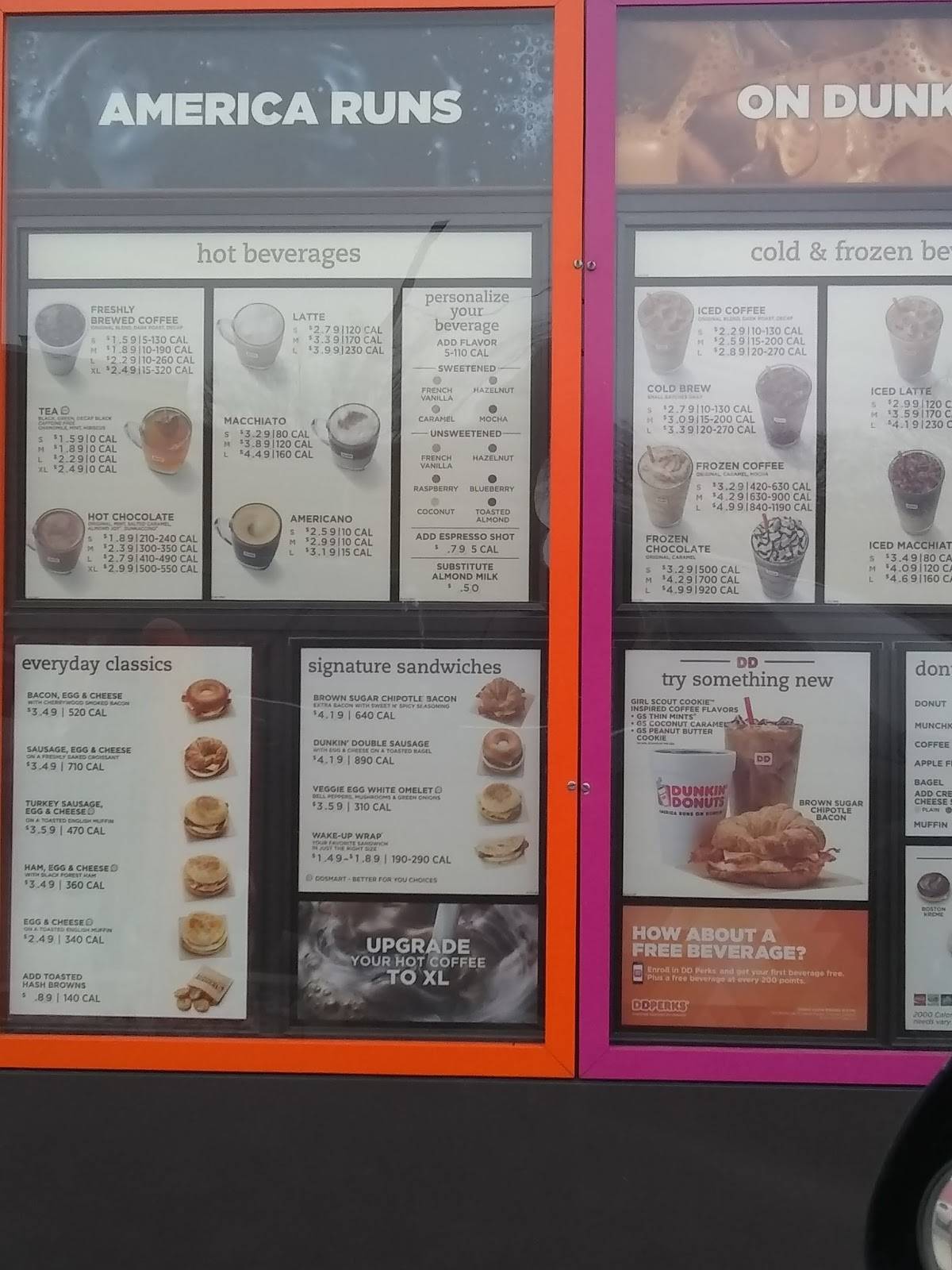 Dunkin' меню