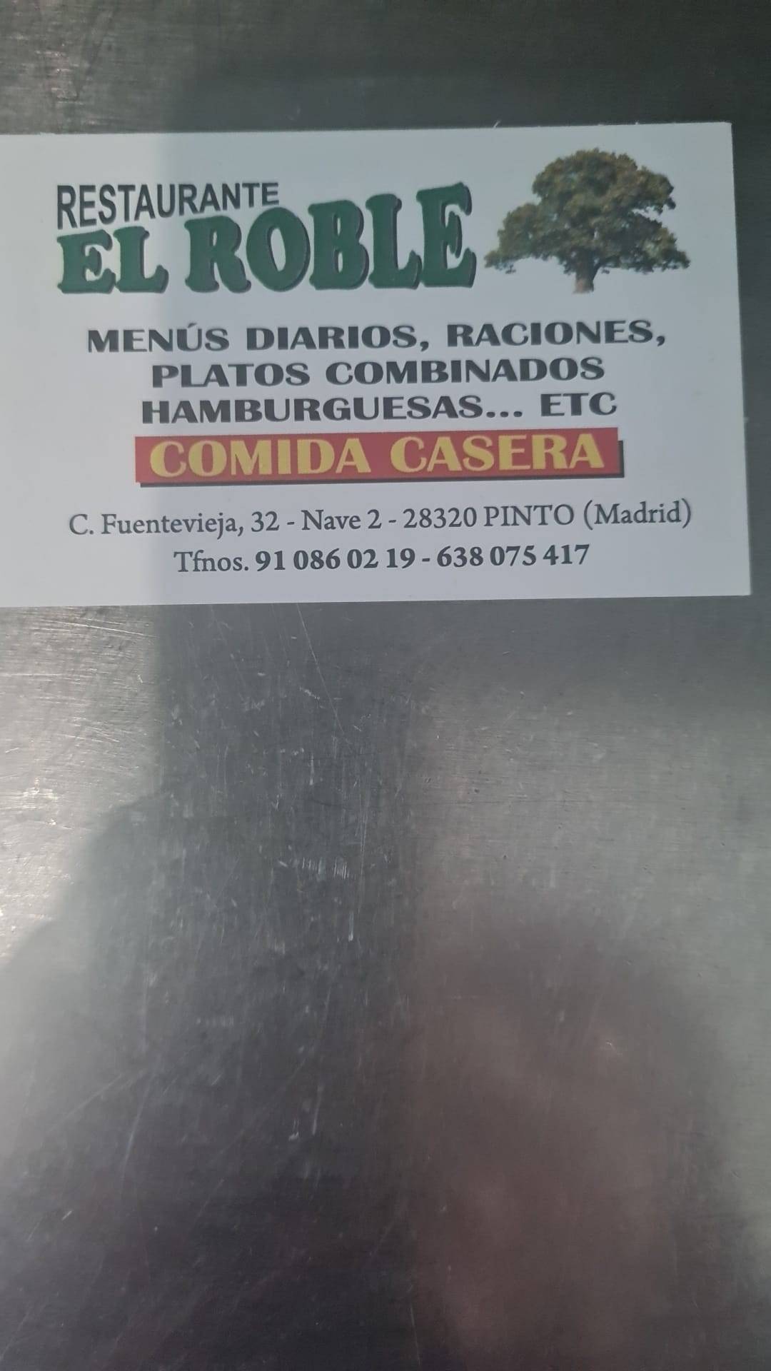 EL ROBLE меню