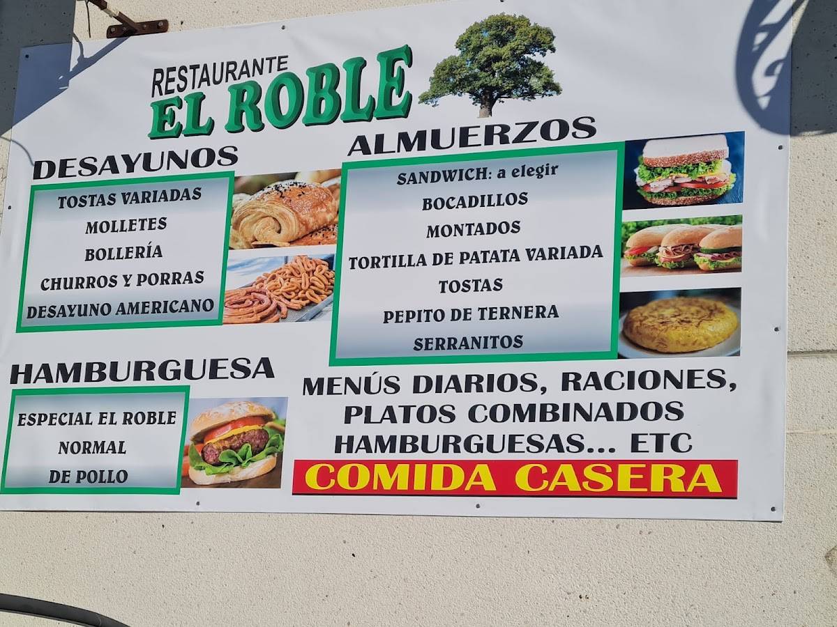 EL ROBLE меню
