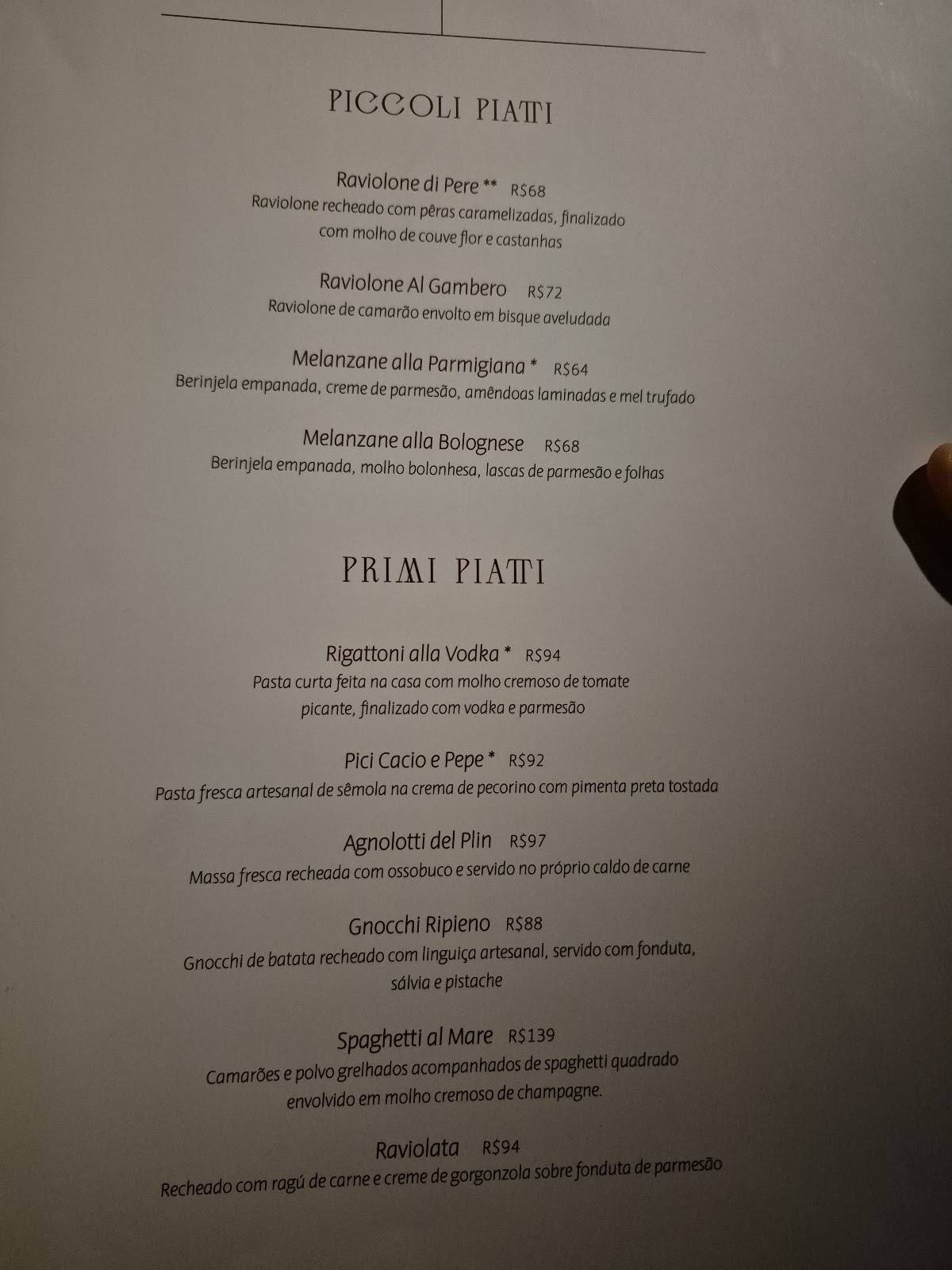 ENRICO RISTORANTE меню