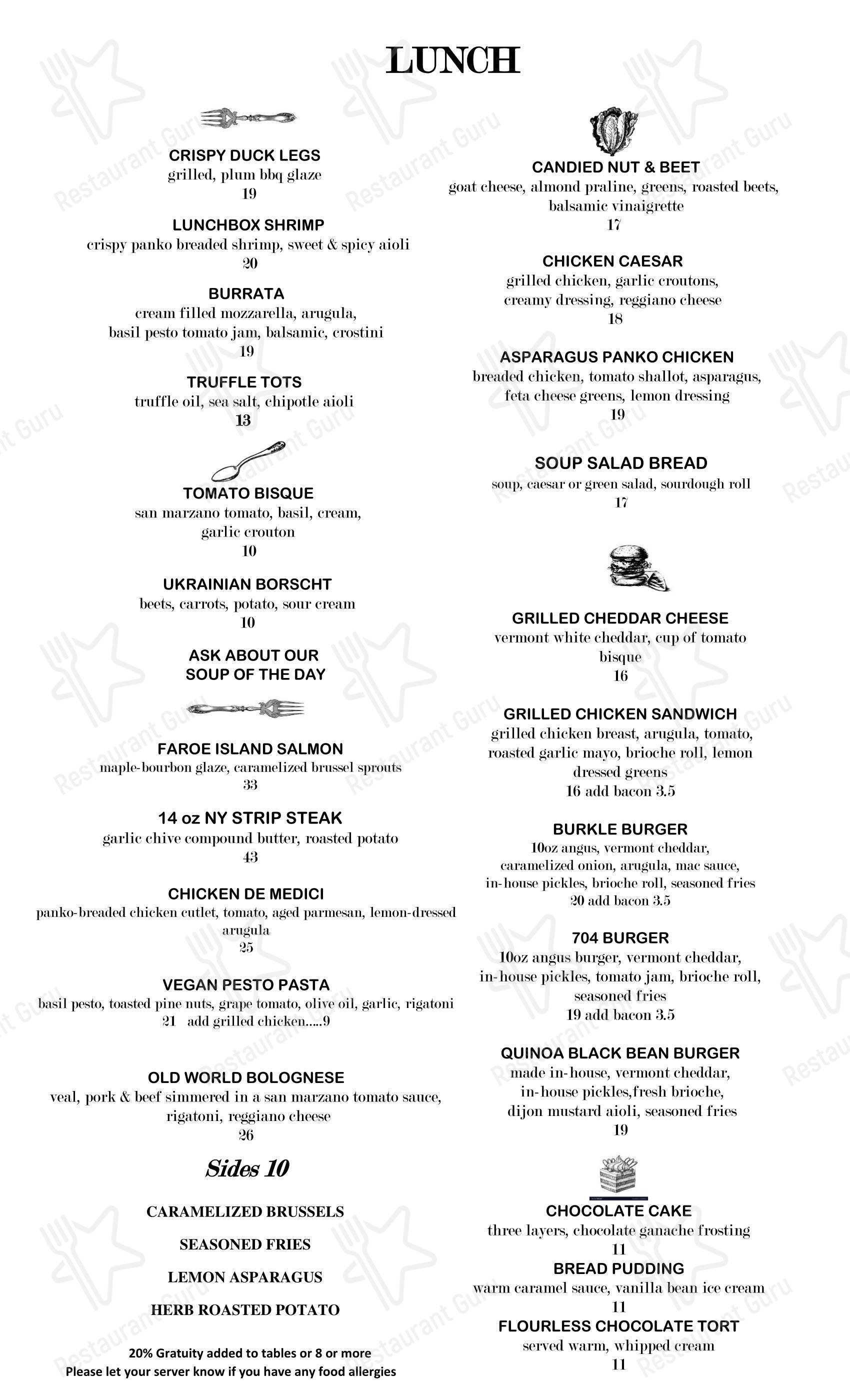 Edibles - Restaurant and Bar в Рочестере - Меню