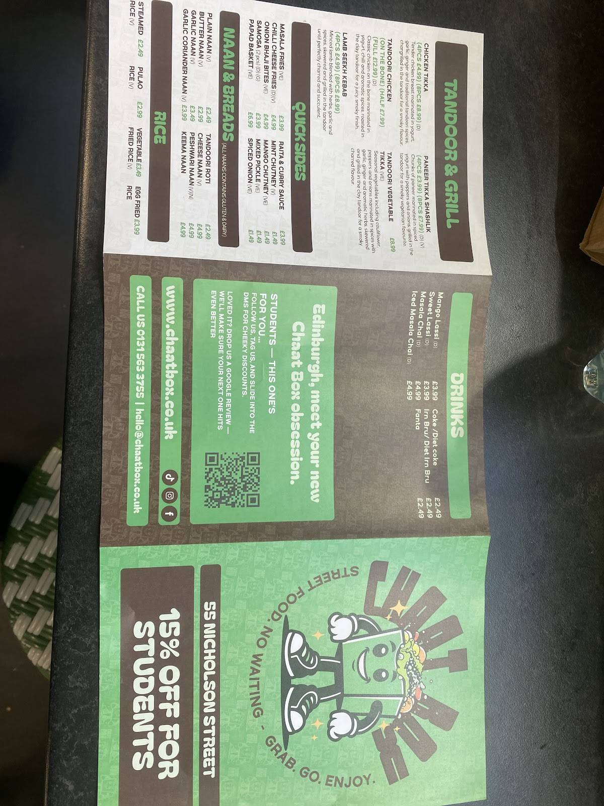 CHAATBOX меню