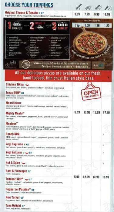 Domino's Pizza - Edinburgh - Morningside меню