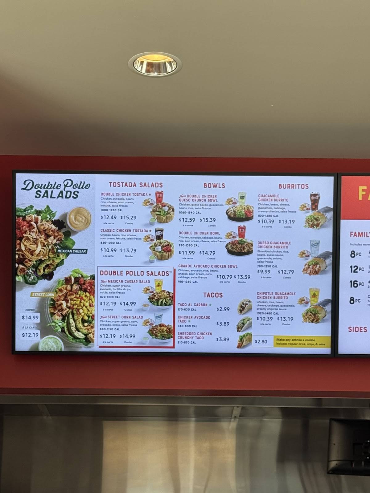 El Pollo Loco меню