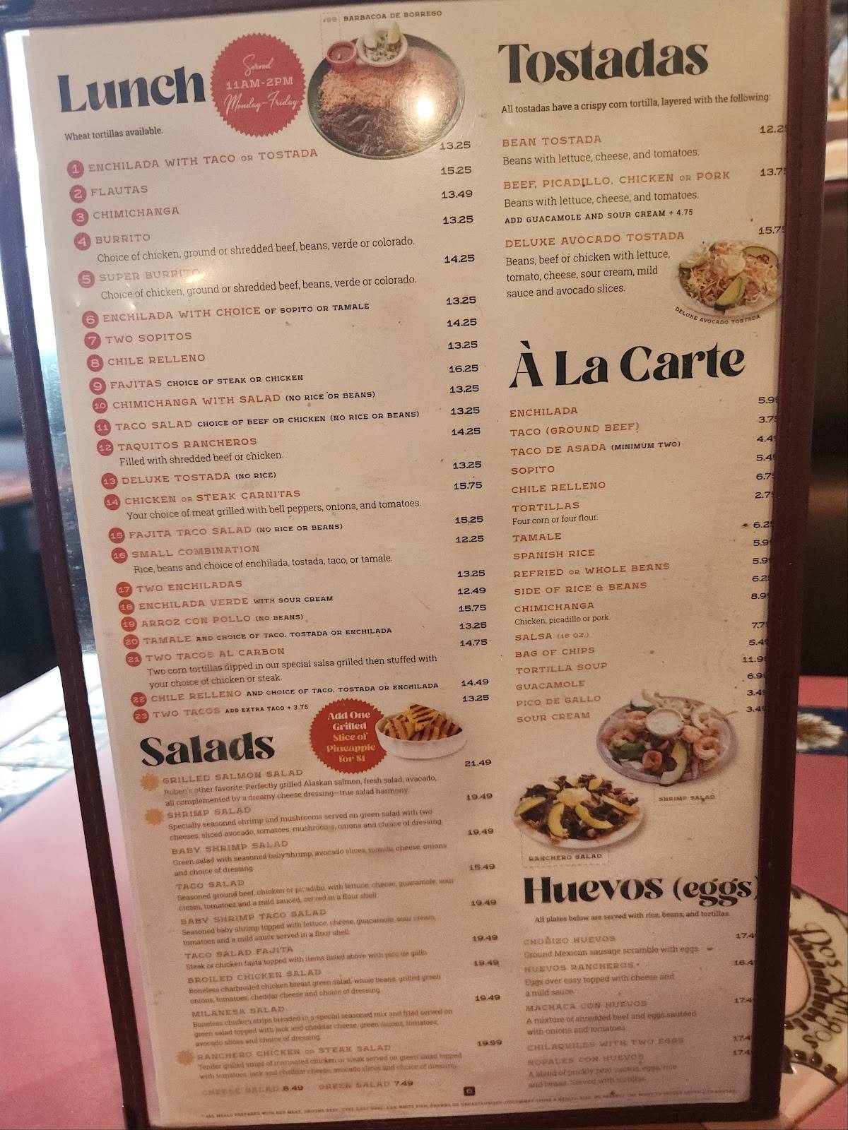 El Ranchero меню