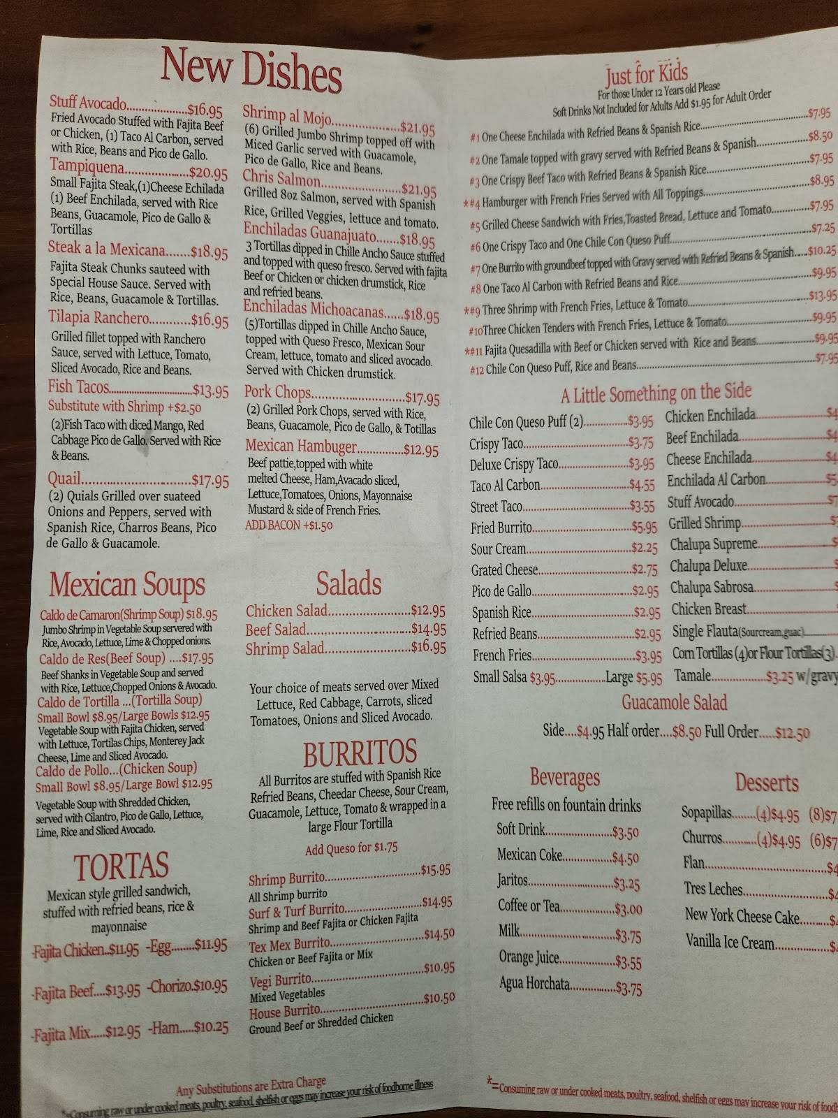 El Ranchero меню