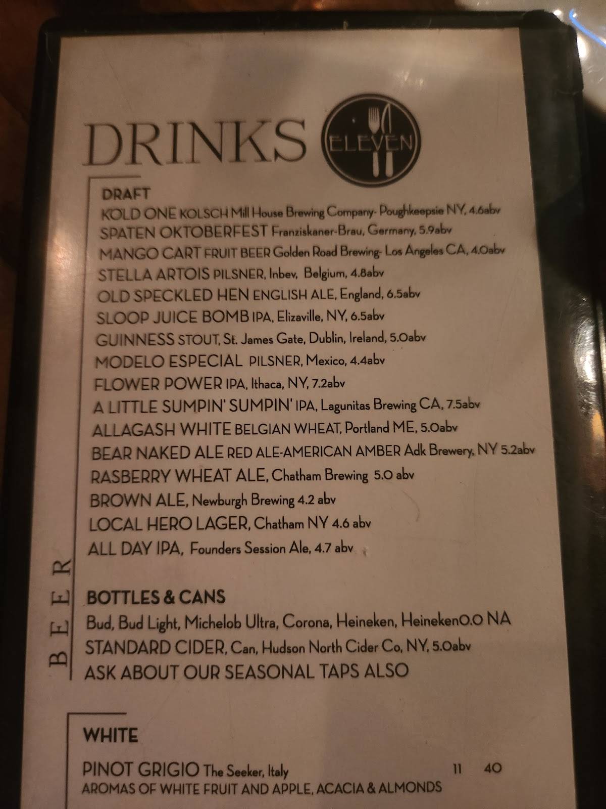 Eleven 11 Grille & Spirits меню