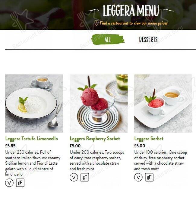 PizzaExpress меню