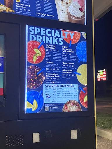 Sonic Drive-In меню