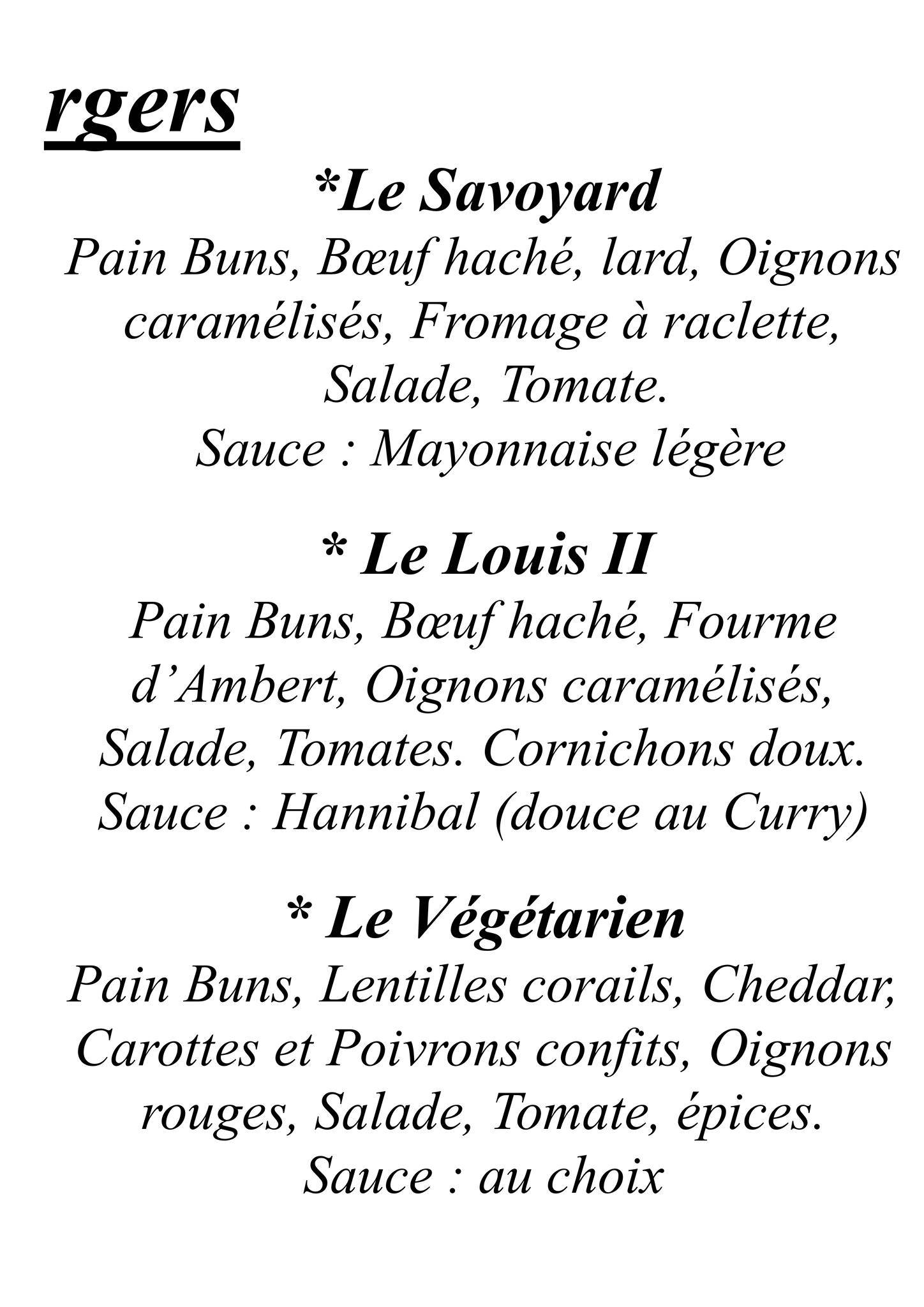 Event Burger Compiègne меню