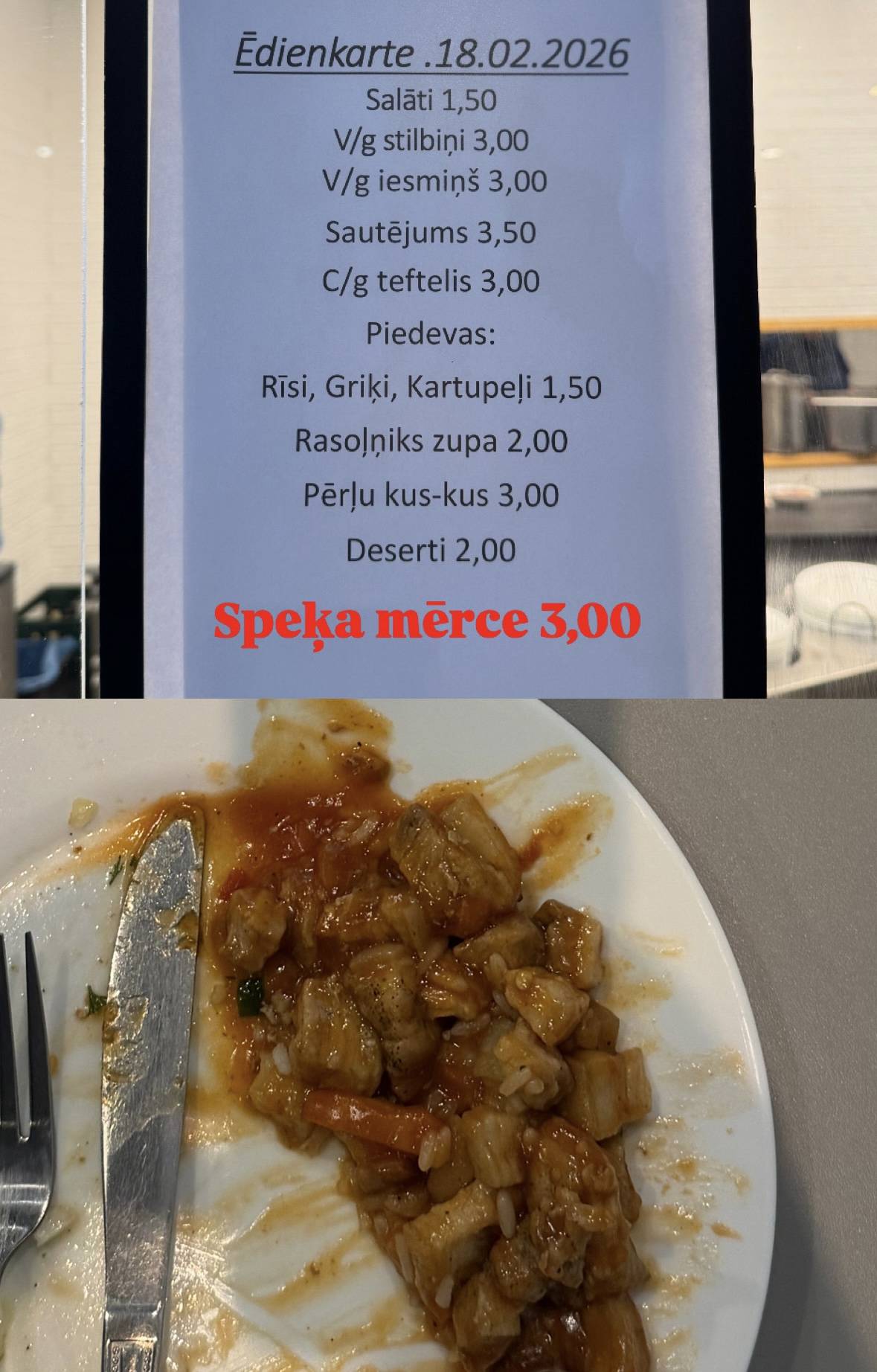 Expo Café, kafejnīca меню