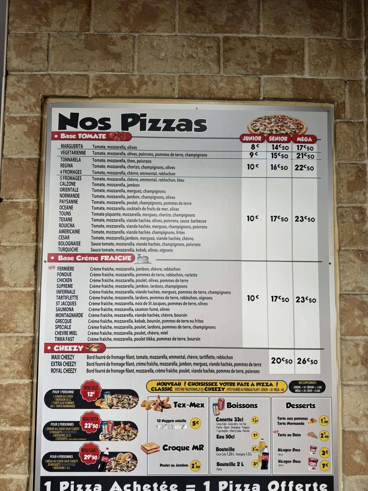 Fast Pizza Rouen меню