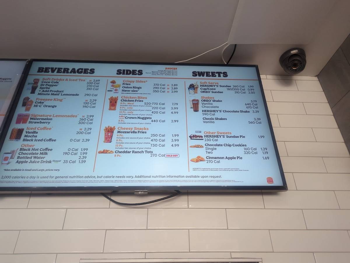 Burger King меню