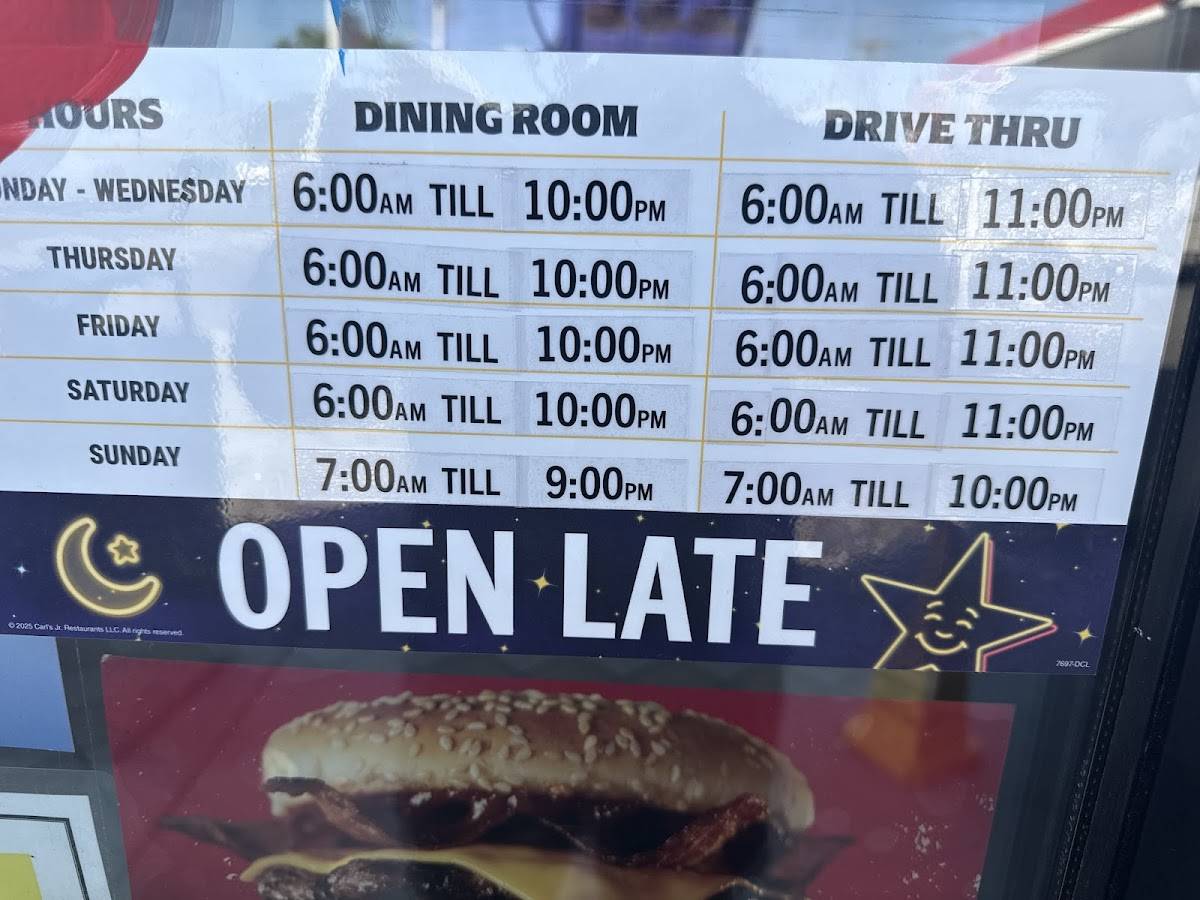 Carl's Jr. меню