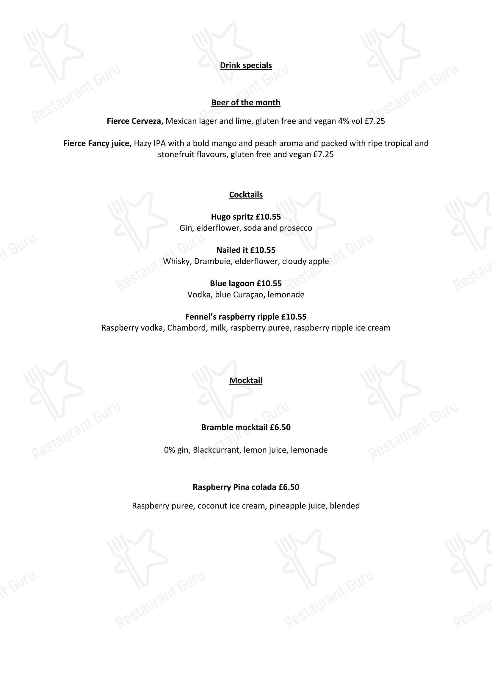 Wine Menu ресторана Fennel Restaurant
