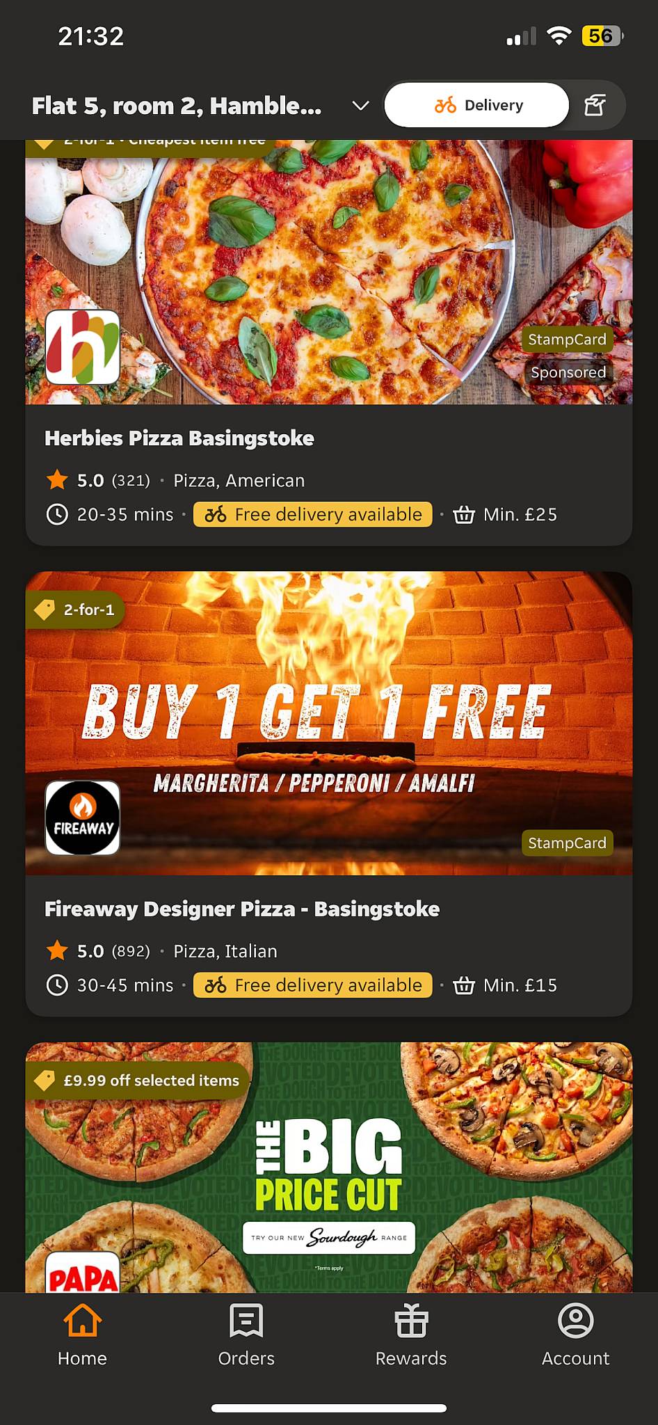 Fireaway Pizza Delivery Basingstoke меню