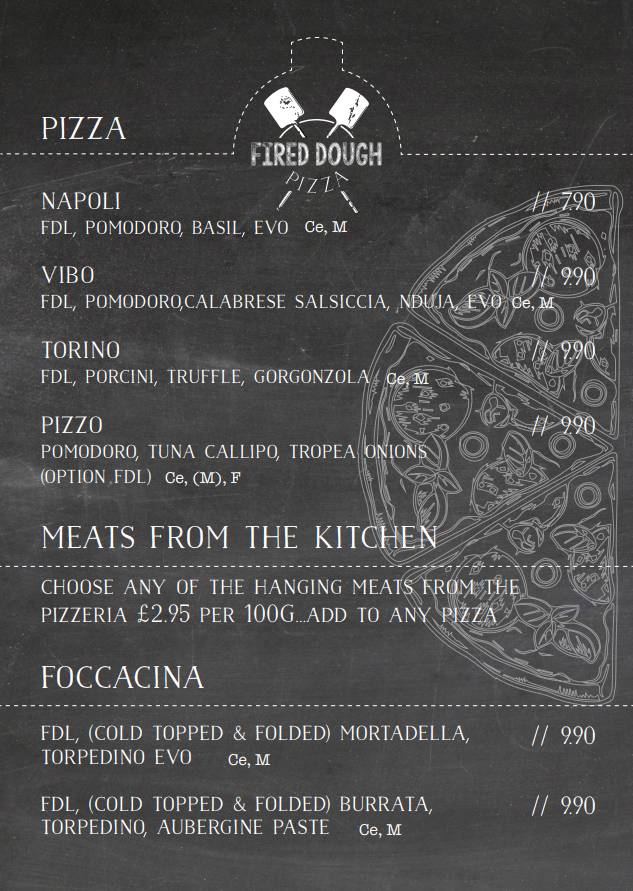Fired Dough меню
