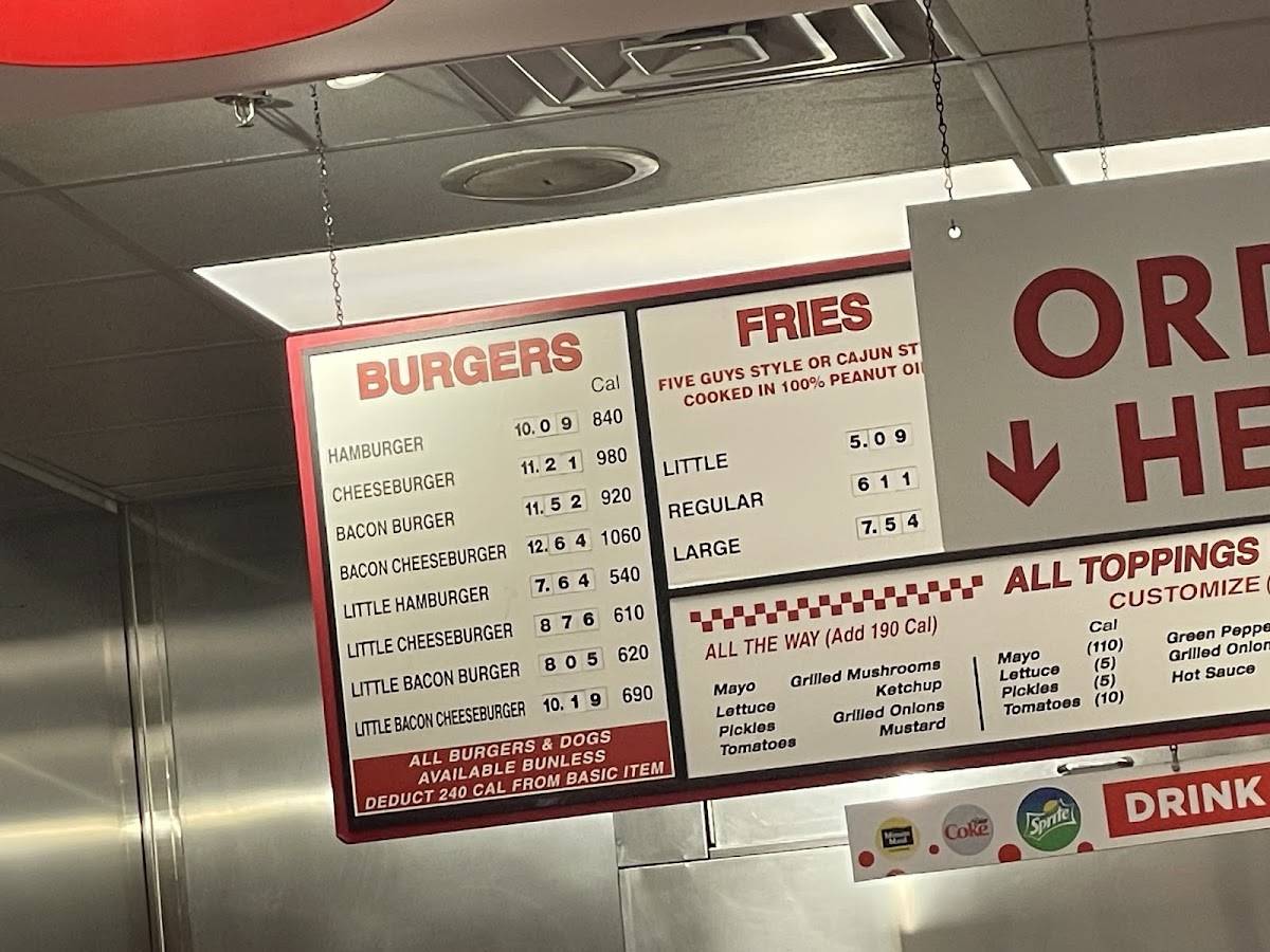 Five Guys меню