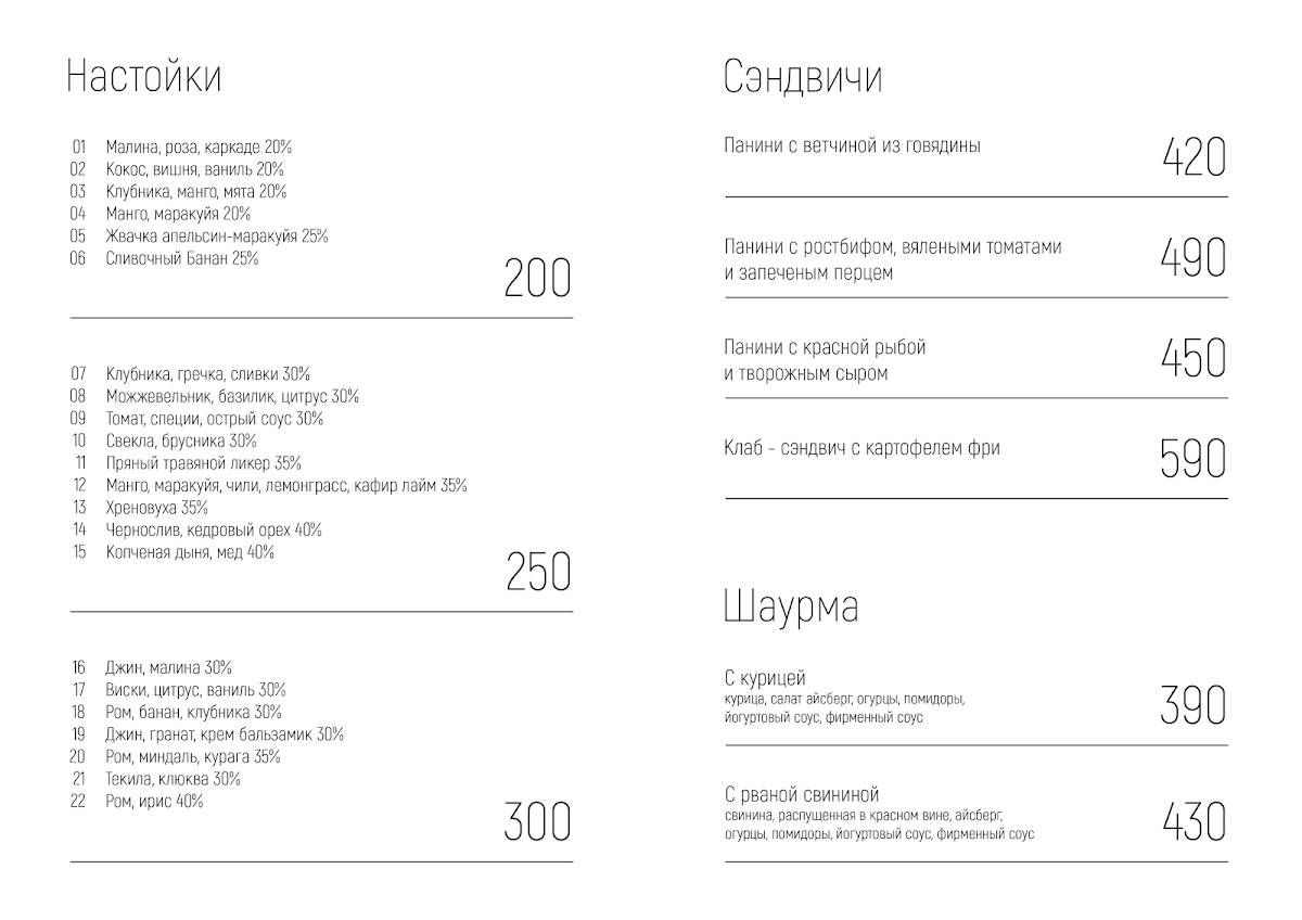 Fletcher bar меню