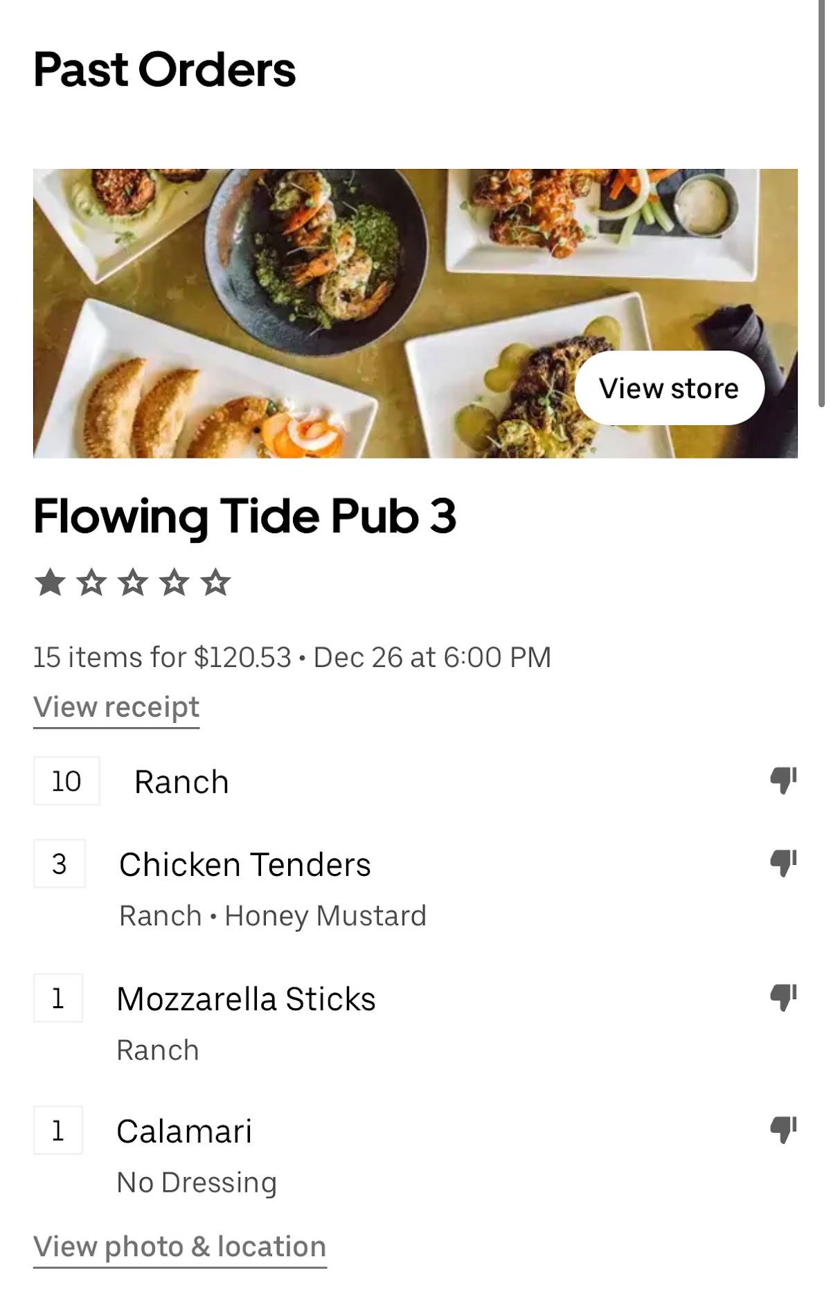 Flowing Tide Pub 3 меню