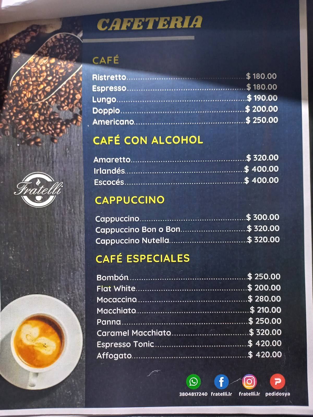 Fratelli Caffe´ меню