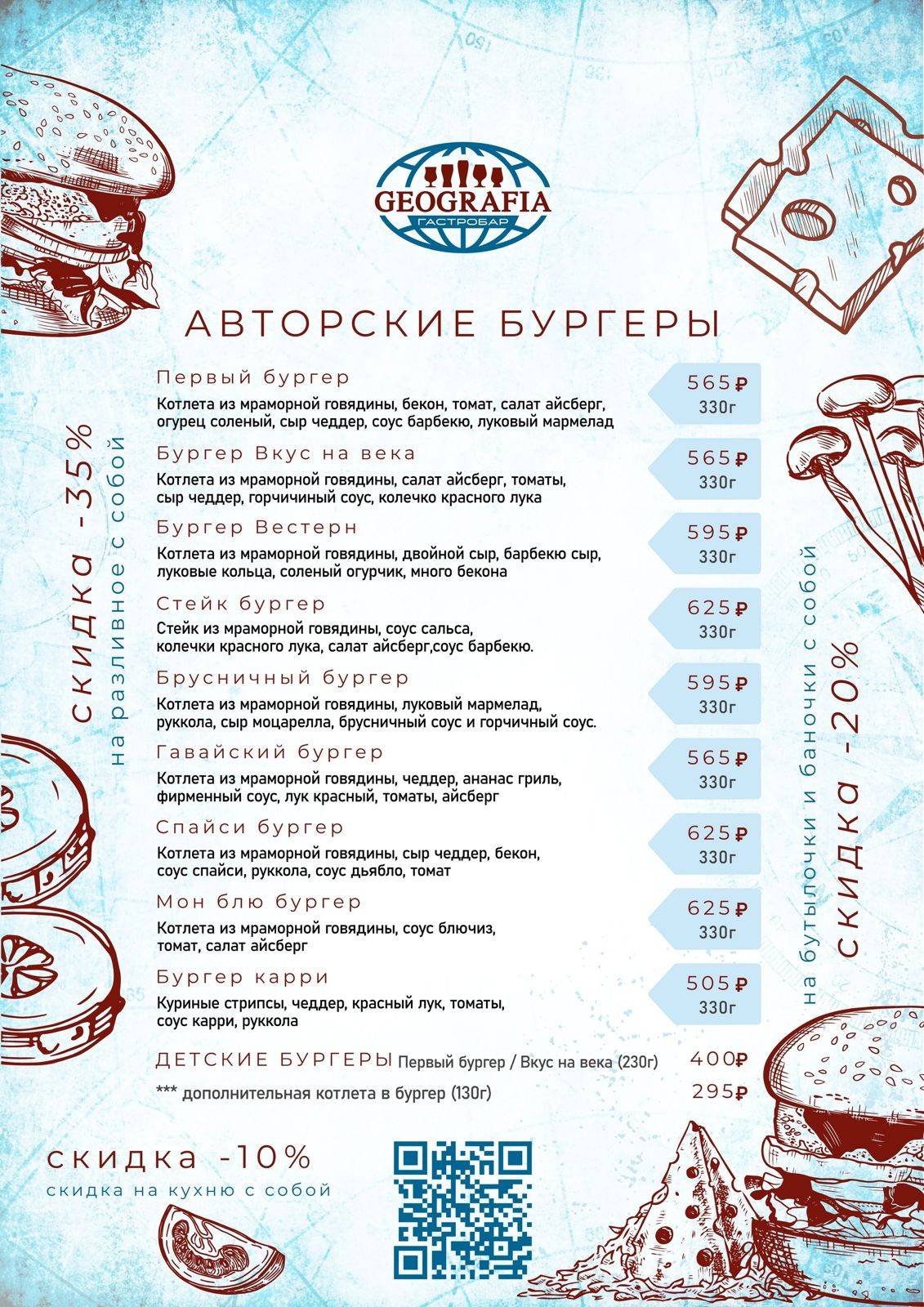 География меню