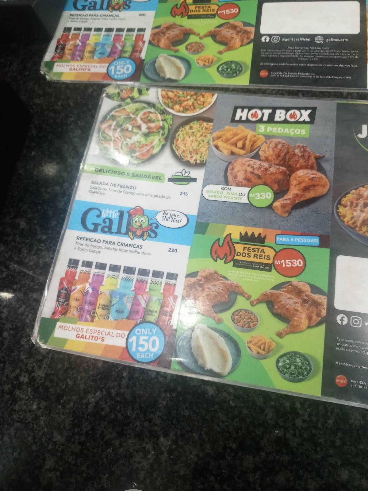 Galitos Matola Rio меню