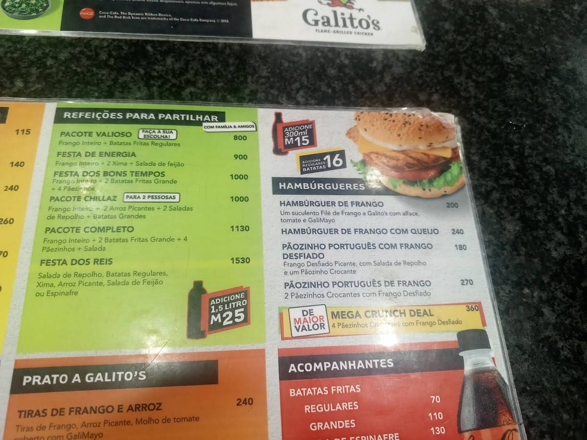 Galitos Matola Rio меню