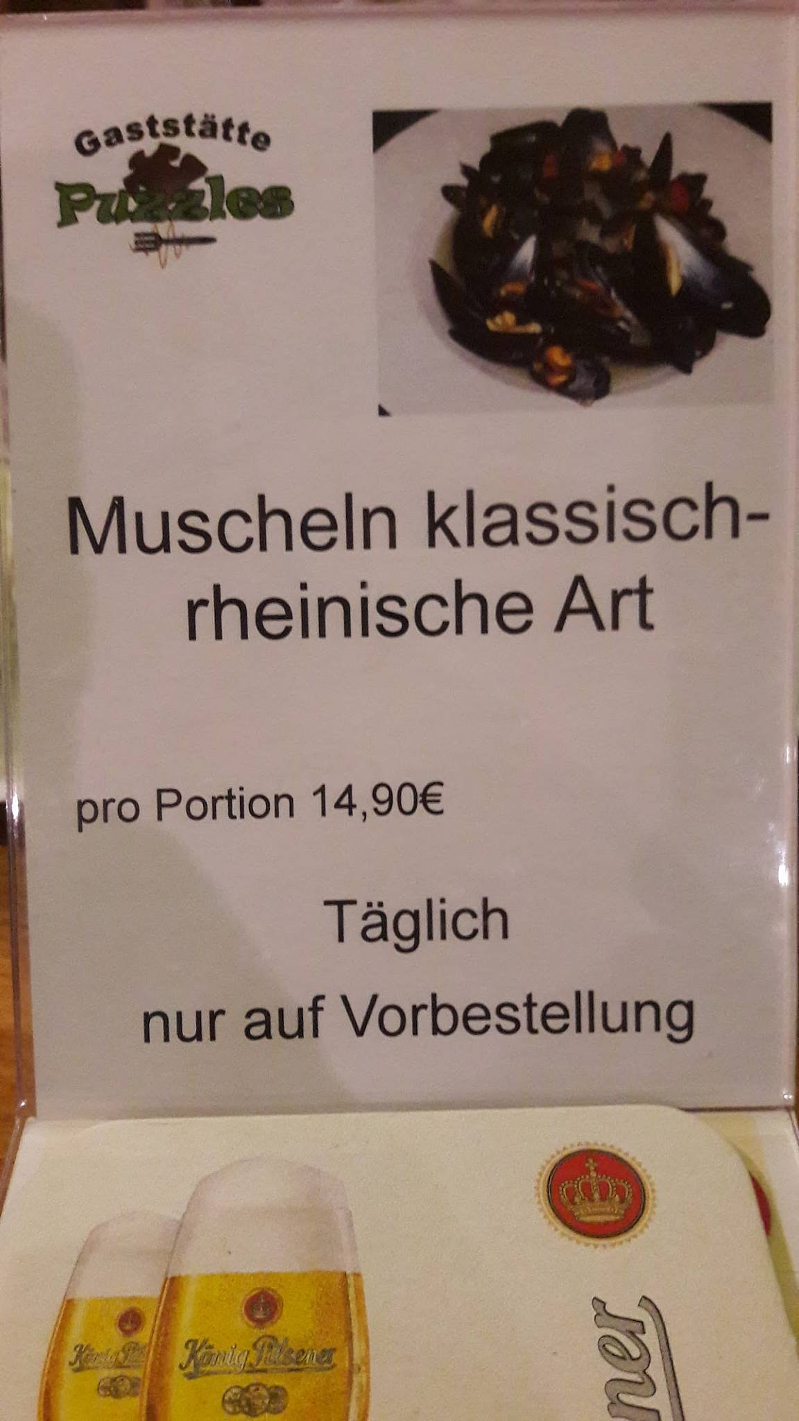Gaststätte Puzzles меню
