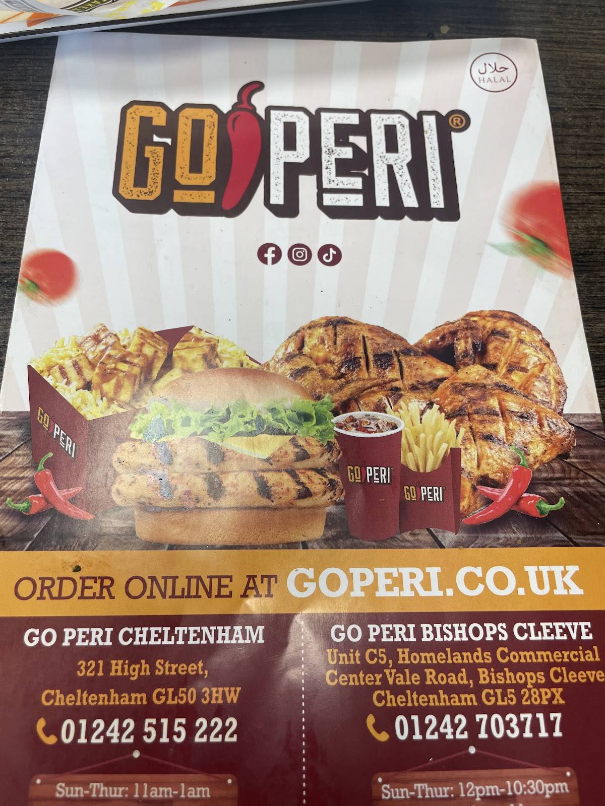 Go Peri (Cheltenham) меню