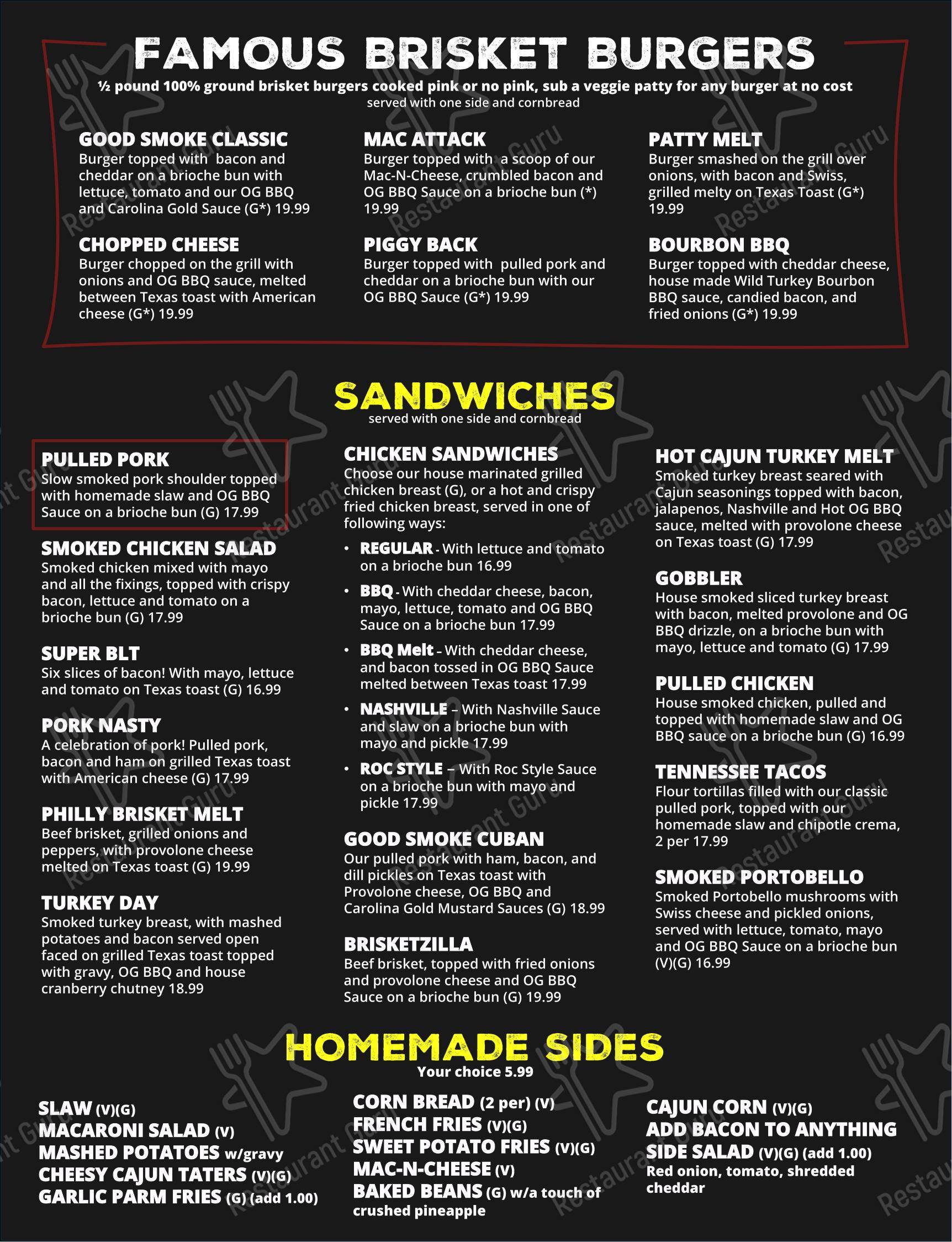 Good Smoke BBQ & Pub в Востоке Рочестер - Меню напитков