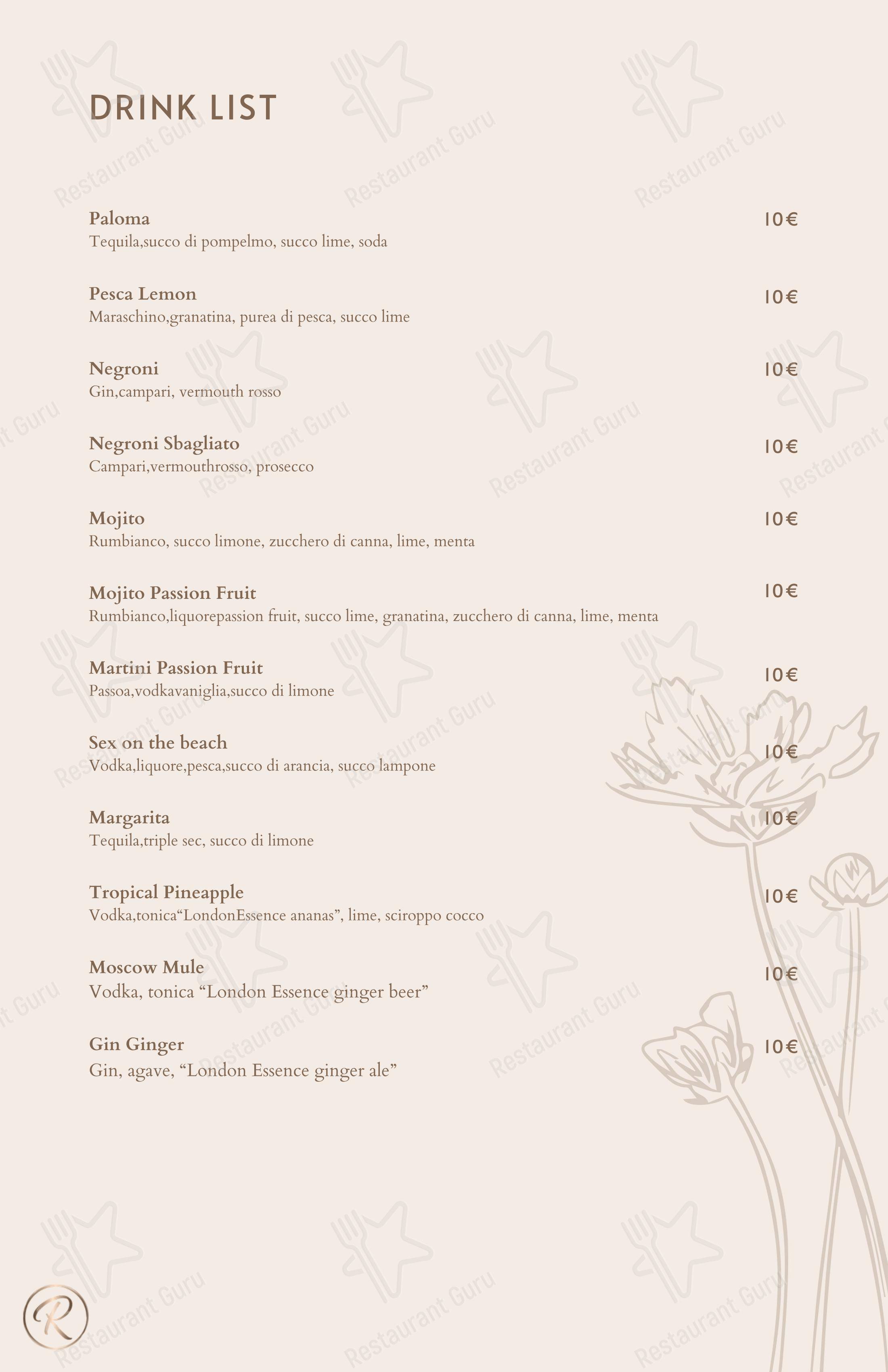 菜单 ресторана Green Reserva - Restaurant & Pizzeria в Риме