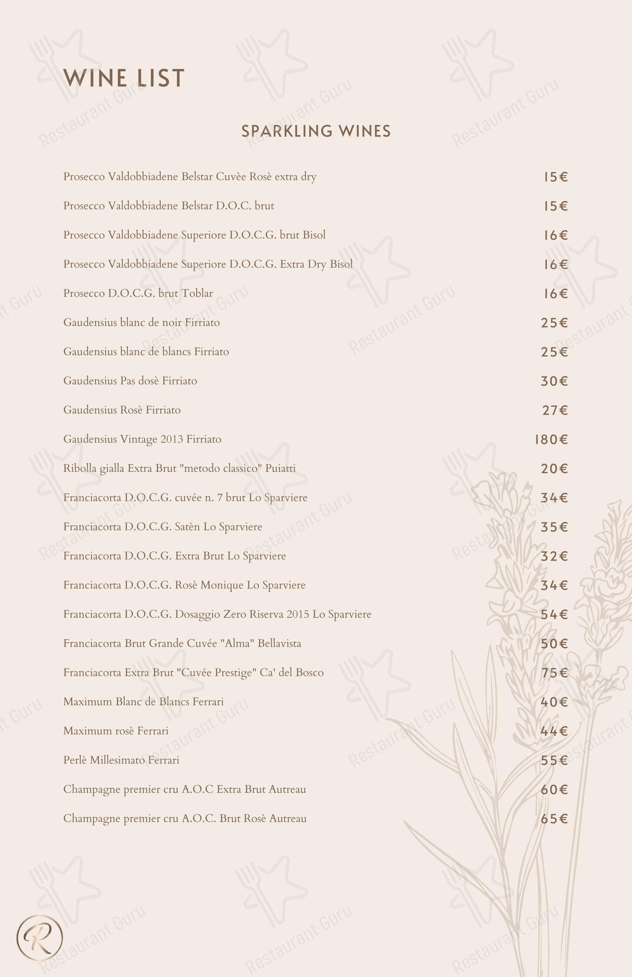 Меню ресторана Green Reserva - Restaurant & Pizzeria - Меню напитков