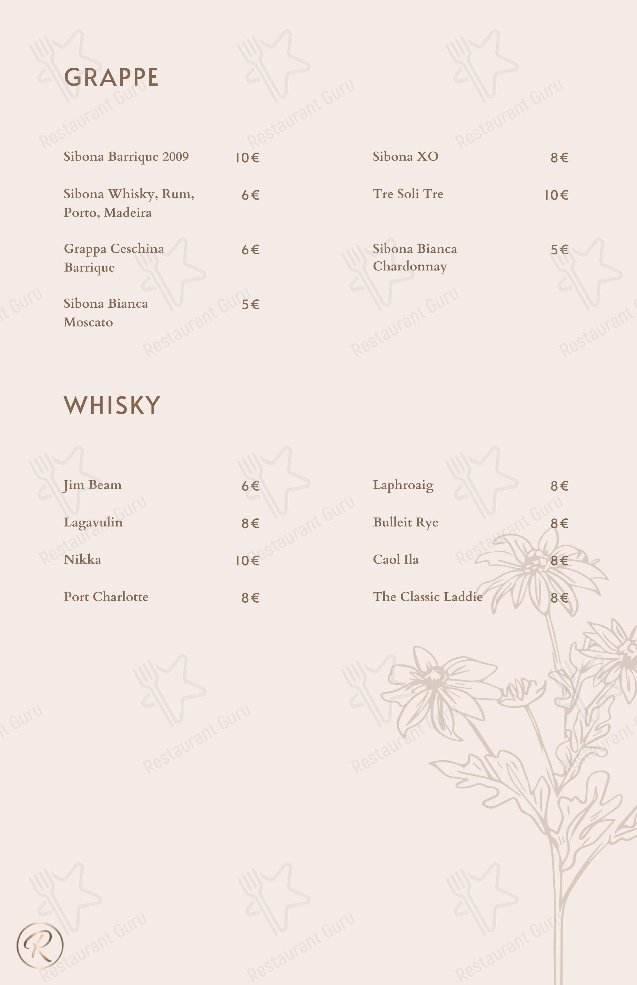 菜单 ресторана Green Reserva - Restaurant & Pizzeria в Риме